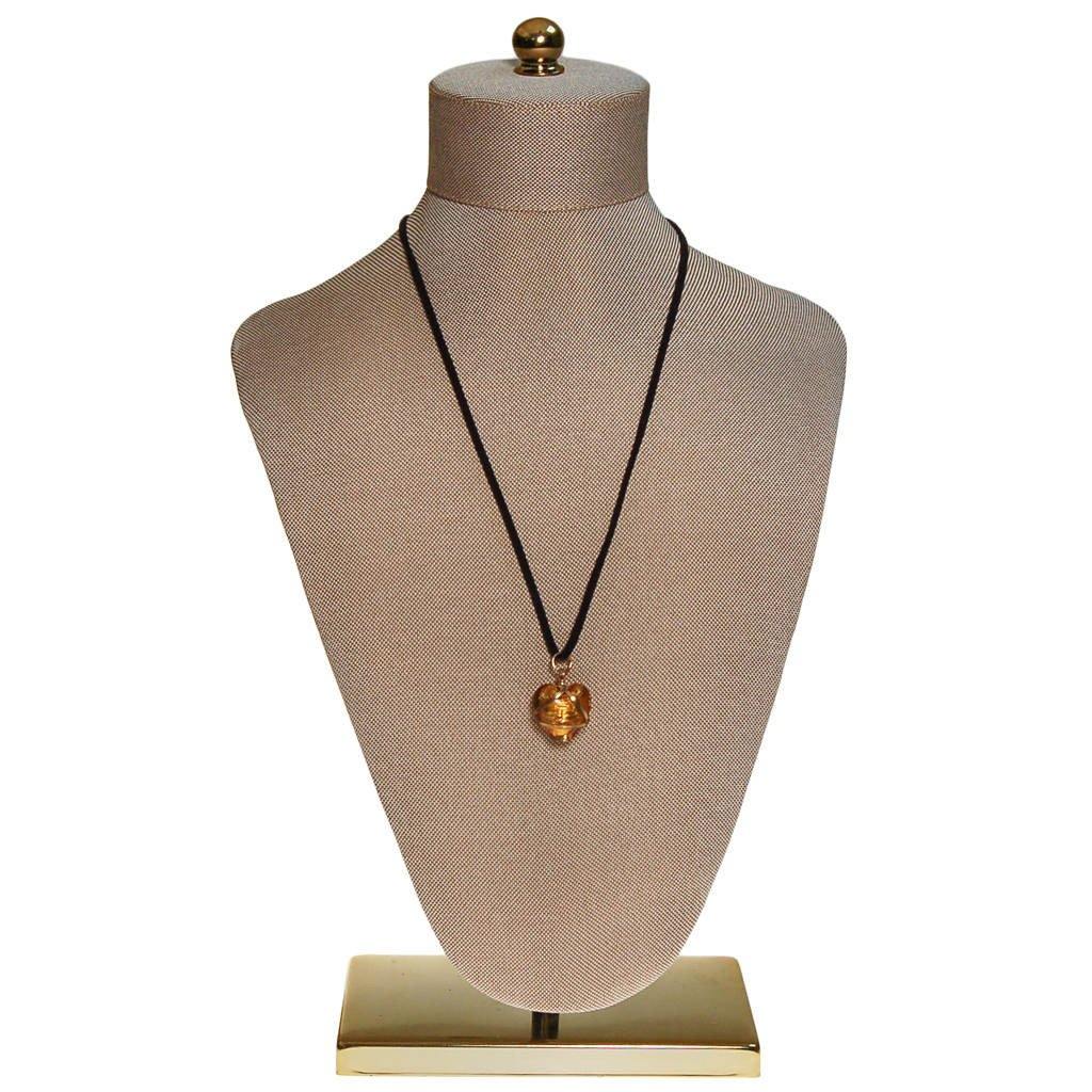 Gold Venetian Heart Necklace on Black Suede Cord by Unsigned Beauty - Vintage Meet Modern Vintage Jewelry - Chicago, Illinois - #oldhollywoodglamour #vintagemeetmodern #designervintage #jewelrybox #antiquejewelry #vintagejewelry