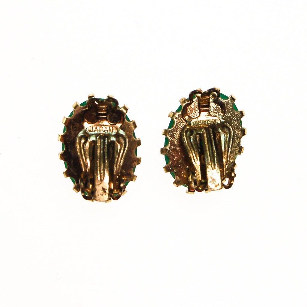 Emerald Green Earrings by Made in Japan - Vintage Meet Modern Vintage Jewelry - Chicago, Illinois - #oldhollywoodglamour #vintagemeetmodern #designervintage #jewelrybox #antiquejewelry #vintagejewelry