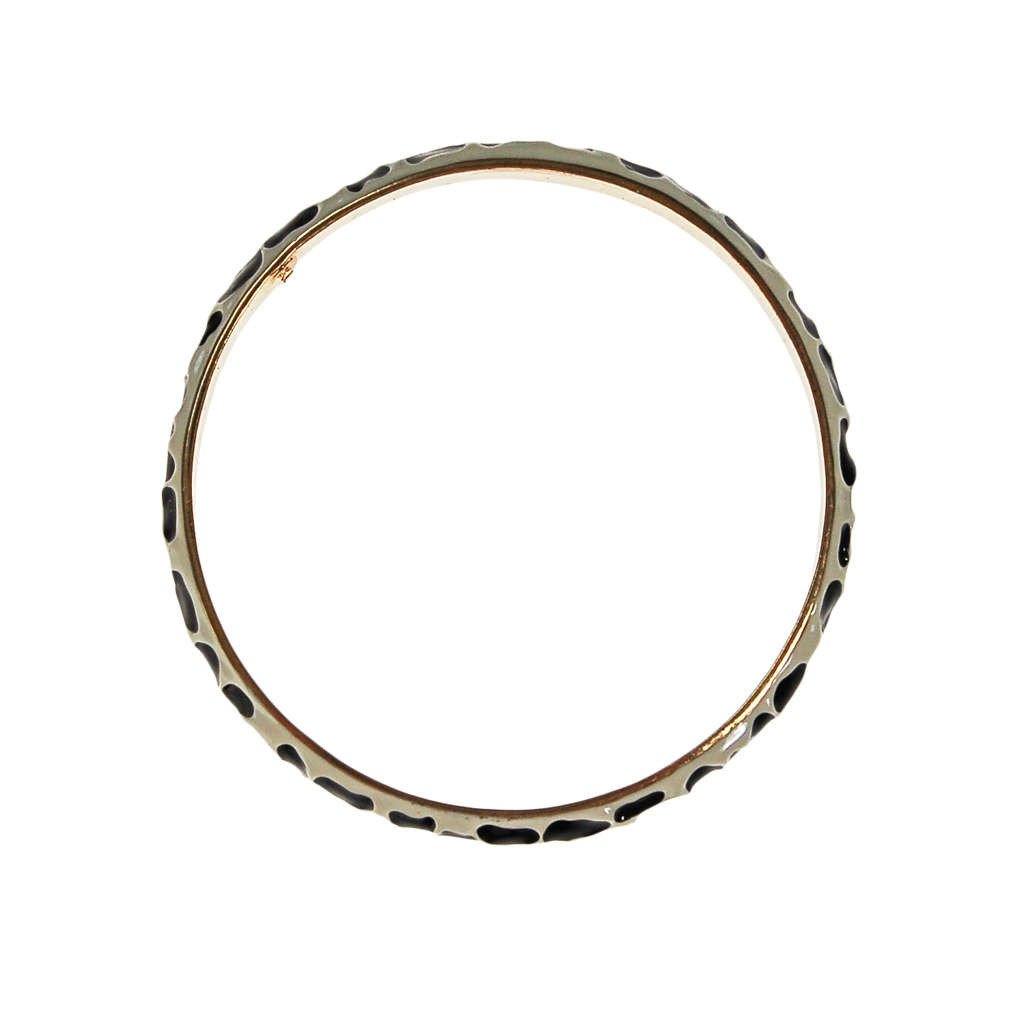 Black and White Zebra Bangle Bracelet by Kenneth Jay Lane by Kenneth Jay Lane - Vintage Meet Modern Vintage Jewelry - Chicago, Illinois - #oldhollywoodglamour #vintagemeetmodern #designervintage #jewelrybox #antiquejewelry #vintagejewelry