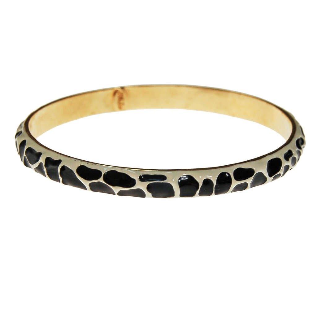 Black and White Zebra Bangle Bracelet by Kenneth Jay Lane