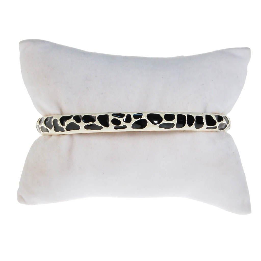 Black and White Zebra Bangle Bracelet by Kenneth Jay Lane by Kenneth Jay Lane - Vintage Meet Modern Vintage Jewelry - Chicago, Illinois - #oldhollywoodglamour #vintagemeetmodern #designervintage #jewelrybox #antiquejewelry #vintagejewelry