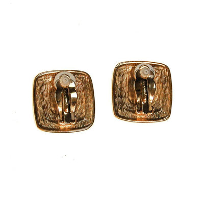 Givenchy Couture Gold Square Earrings with Rhinestone Center by Givenchy - Vintage Meet Modern Vintage Jewelry - Chicago, Illinois - #oldhollywoodglamour #vintagemeetmodern #designervintage #jewelrybox #antiquejewelry #vintagejewelry