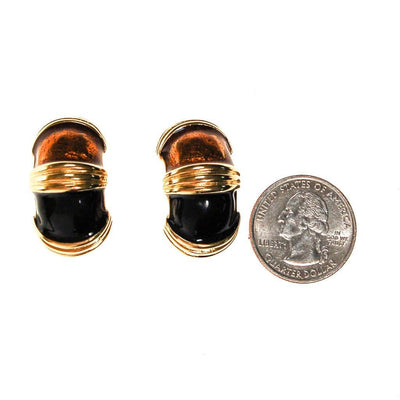Black Brown and Gold Earrings by Erwin Pearl by Erwin - Vintage Meet Modern Vintage Jewelry - Chicago, Illinois - #oldhollywoodglamour #vintagemeetmodern #designervintage #jewelrybox #antiquejewelry #vintagejewelry