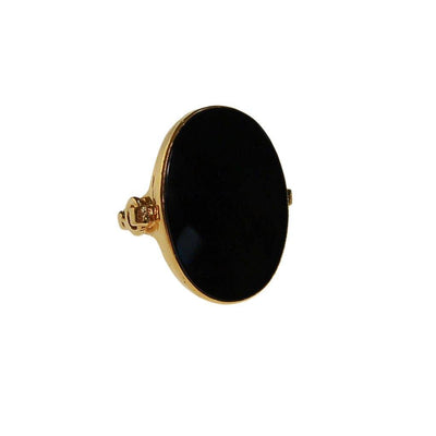 Vendome Black Glass Statement Ring by Vendome - Vintage Meet Modern Vintage Jewelry - Chicago, Illinois - #oldhollywoodglamour #vintagemeetmodern #designervintage #jewelrybox #antiquejewelry #vintagejewelry