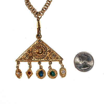 Goldette Etruscan Charm Statement Necklace by Goldette - Vintage Meet Modern Vintage Jewelry - Chicago, Illinois - #oldhollywoodglamour #vintagemeetmodern #designervintage #jewelrybox #antiquejewelry #vintagejewelry