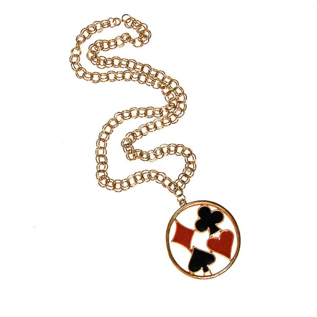 Four Suit Statement Necklace, Black and Red Enamel by 1960s - Vintage Meet Modern Vintage Jewelry - Chicago, Illinois - #oldhollywoodglamour #vintagemeetmodern #designervintage #jewelrybox #antiquejewelry #vintagejewelry