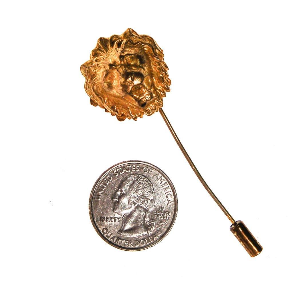 Miriam Haskell Gold Lion Sick Pin by Miriam Haskell - Vintage Meet Modern Vintage Jewelry - Chicago, Illinois - #oldhollywoodglamour #vintagemeetmodern #designervintage #jewelrybox #antiquejewelry #vintagejewelry