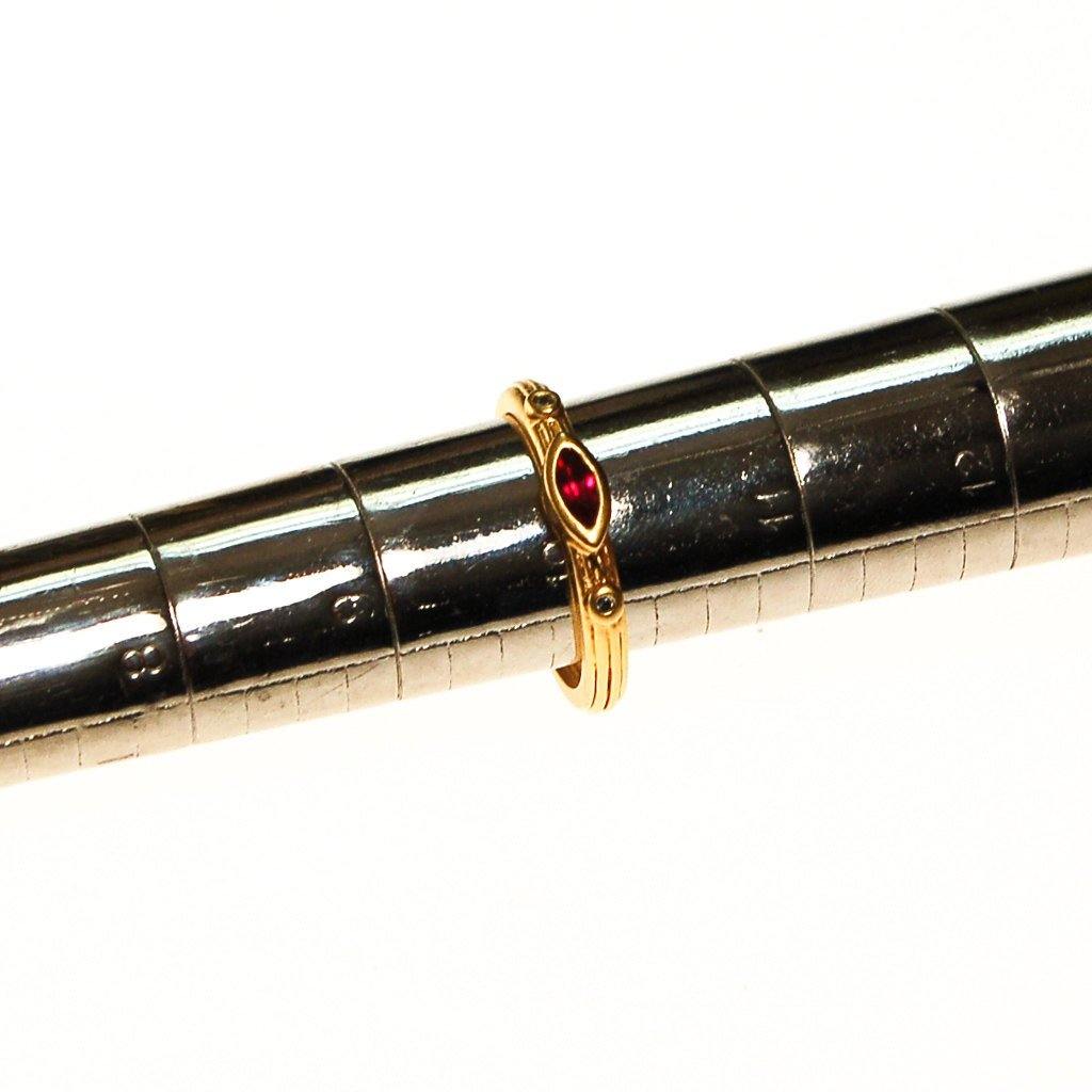 Ruby and CZ Band Ring by Unsigned Beauty - Vintage Meet Modern Vintage Jewelry - Chicago, Illinois - #oldhollywoodglamour #vintagemeetmodern #designervintage #jewelrybox #antiquejewelry #vintagejewelry