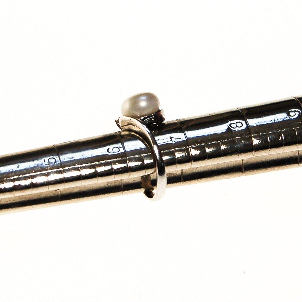 Cultured Pearl and CZ Ring, June Birthstone, Silver Tone, Wedding, Bridal, Engagement Ring by Pearl - Vintage Meet Modern Vintage Jewelry - Chicago, Illinois - #oldhollywoodglamour #vintagemeetmodern #designervintage #jewelrybox #antiquejewelry #vintagejewelry