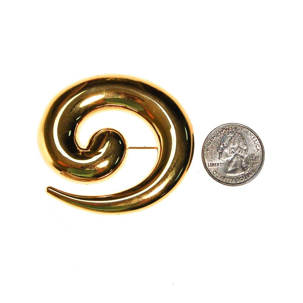 Gold Monet Brooch, Swirl, Modern, Abstract Designer by Monet - Vintage Meet Modern Vintage Jewelry - Chicago, Illinois - #oldhollywoodglamour #vintagemeetmodern #designervintage #jewelrybox #antiquejewelry #vintagejewelry