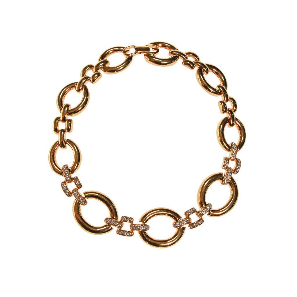 Givenchy Style Large Gold Link Necklace with Rhinestone Accents by Givenchy Style - Vintage Meet Modern Vintage Jewelry - Chicago, Illinois - #oldhollywoodglamour #vintagemeetmodern #designervintage #jewelrybox #antiquejewelry #vintagejewelry