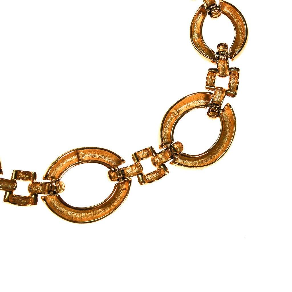 Givenchy Style Large Gold Link Necklace with Rhinestone Accents by Givenchy Style - Vintage Meet Modern Vintage Jewelry - Chicago, Illinois - #oldhollywoodglamour #vintagemeetmodern #designervintage #jewelrybox #antiquejewelry #vintagejewelry