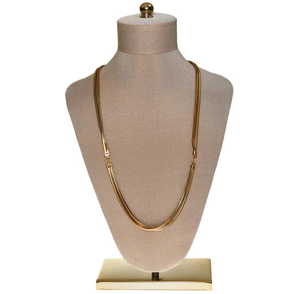 Gold tone Tassel Necklace, Multi-strand by unsigned - Vintage Meet Modern Vintage Jewelry - Chicago, Illinois - #oldhollywoodglamour #vintagemeetmodern #designervintage #jewelrybox #antiquejewelry #vintagejewelry