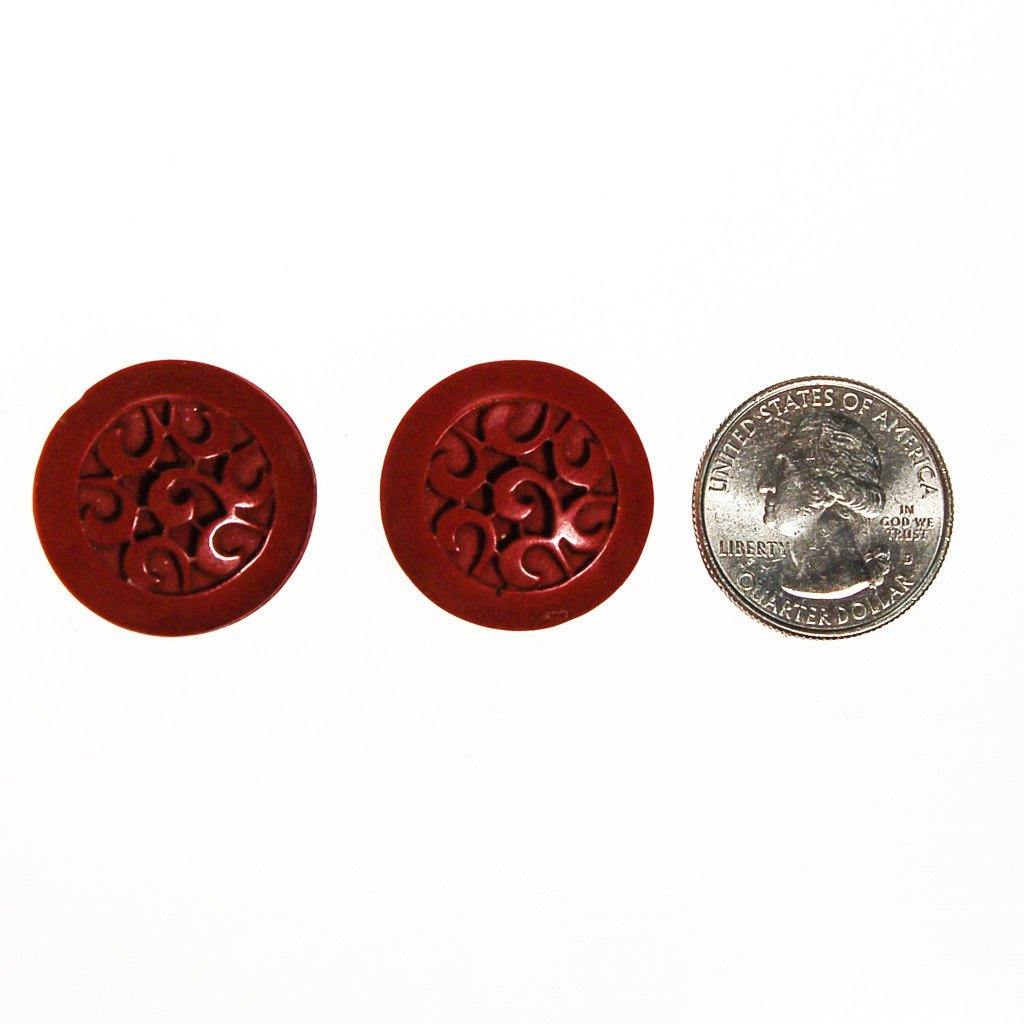 Red Cinnabar Earrings by Chinese Export - Vintage Meet Modern Vintage Jewelry - Chicago, Illinois - #oldhollywoodglamour #vintagemeetmodern #designervintage #jewelrybox #antiquejewelry #vintagejewelry