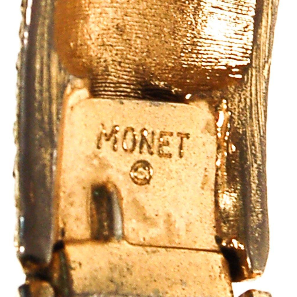 Gold Monet Scale Bangle Bracelet by Monet - Vintage Meet Modern Vintage Jewelry - Chicago, Illinois - #oldhollywoodglamour #vintagemeetmodern #designervintage #jewelrybox #antiquejewelry #vintagejewelry