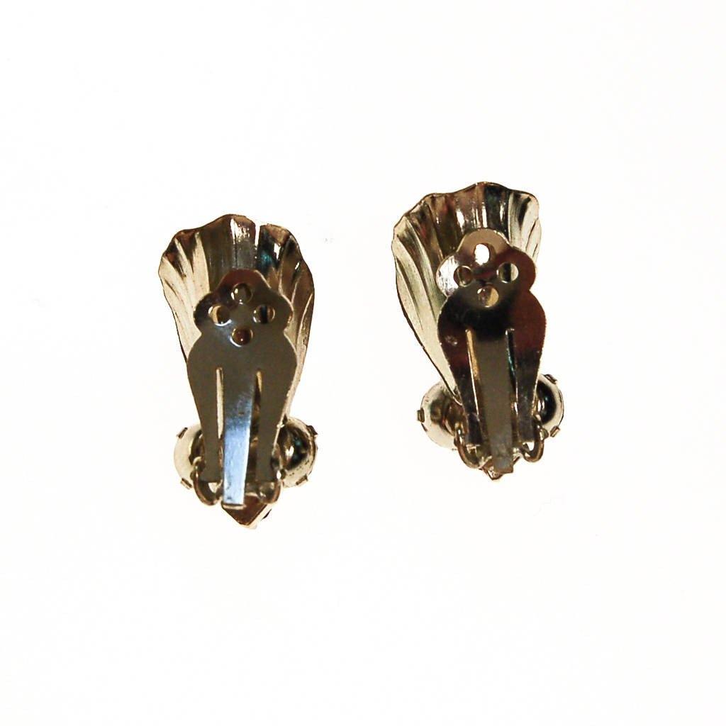 Colorful Rhinestone Earrings with Blue Aurora Borealis, Green, Pink, Rhinestones, 1950s, 1960s Era by Mid Century Modern - Vintage Meet Modern Vintage Jewelry - Chicago, Illinois - #oldhollywoodglamour #vintagemeetmodern #designervintage #jewelrybox #antiquejewelry #vintagejewelry