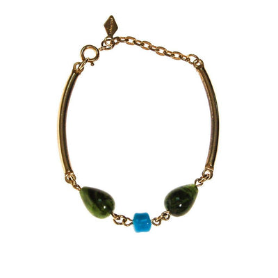 Vintage Sarah Coventry Bracelet with Turquoise Blue, and Green Beads by Sarah Coventry - Vintage Meet Modern Vintage Jewelry - Chicago, Illinois - #oldhollywoodglamour #vintagemeetmodern #designervintage #jewelrybox #antiquejewelry #vintagejewelry