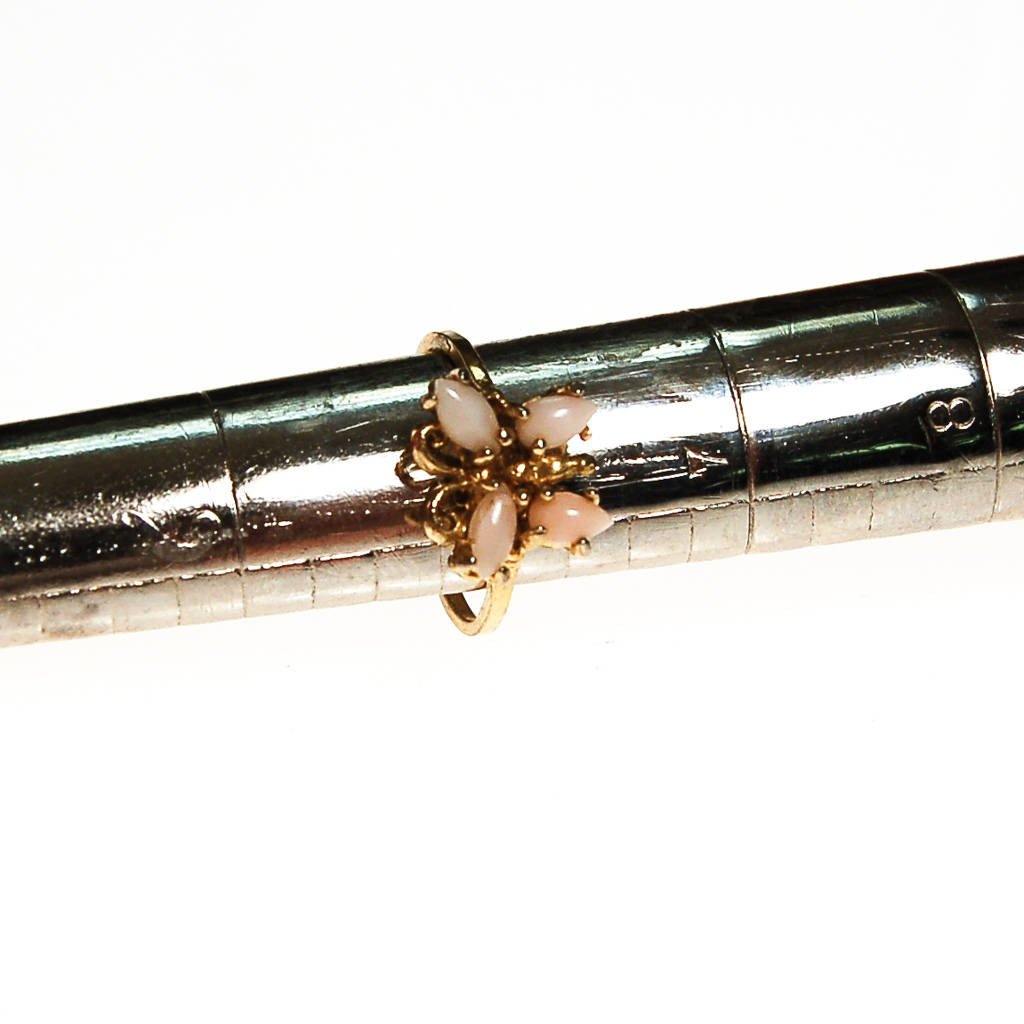 Butterfly Ring, Angel Skin Coral by unsigned - Vintage Meet Modern Vintage Jewelry - Chicago, Illinois - #oldhollywoodglamour #vintagemeetmodern #designervintage #jewelrybox #antiquejewelry #vintagejewelry