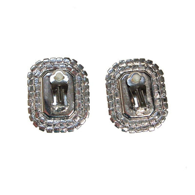 Huge Diamante Rhinestone Statement Earrings, Silver Tone, Clip On, Glam, Sparkly by 1950s - Vintage Meet Modern Vintage Jewelry - Chicago, Illinois - #oldhollywoodglamour #vintagemeetmodern #designervintage #jewelrybox #antiquejewelry #vintagejewelry