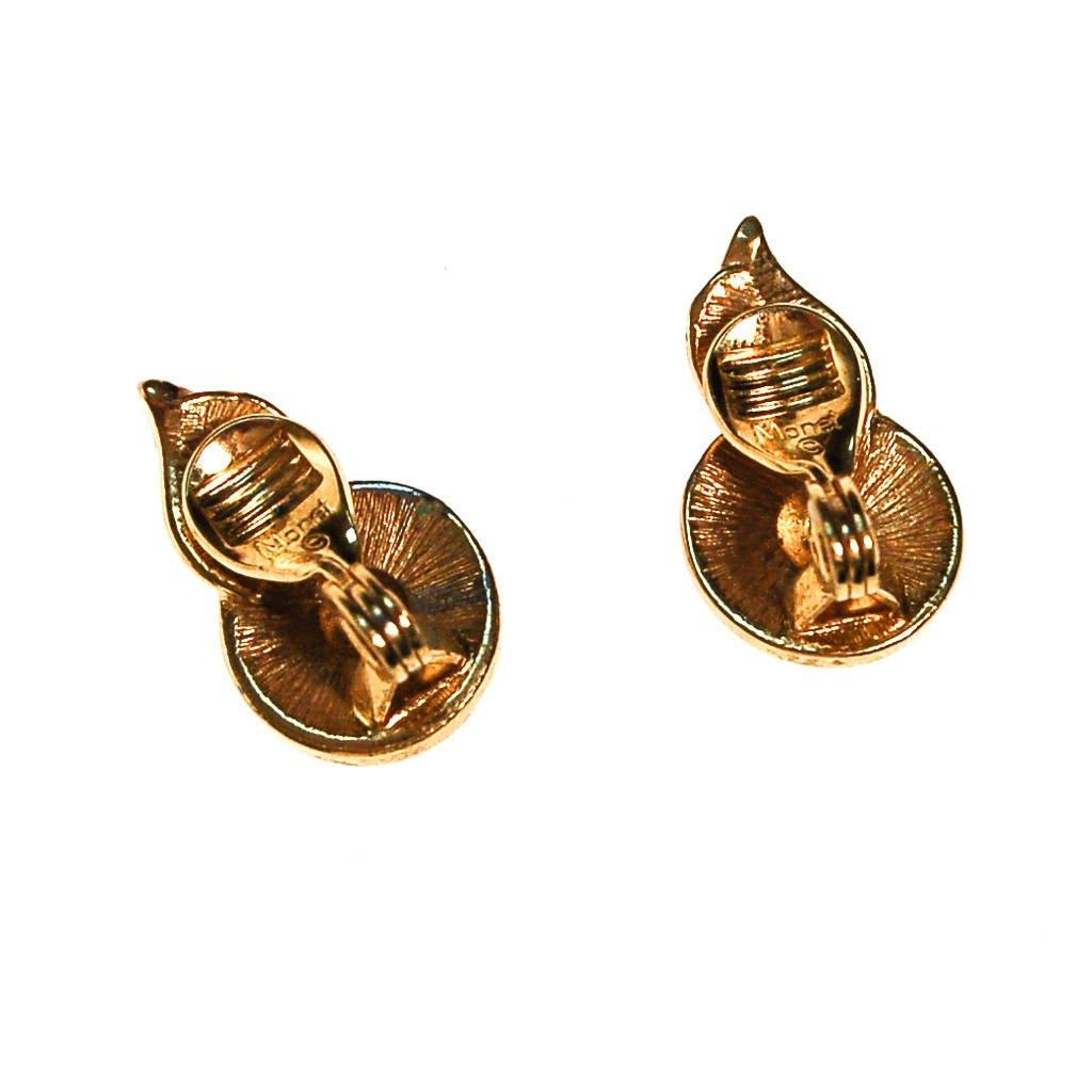 Black and Gold Clip earrings by Monet by Monet - Vintage Meet Modern Vintage Jewelry - Chicago, Illinois - #oldhollywoodglamour #vintagemeetmodern #designervintage #jewelrybox #antiquejewelry #vintagejewelry