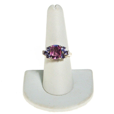 Amethyst and Tanzanite Gemstone Ring, Sterling Silver by unsigned - Vintage Meet Modern Vintage Jewelry - Chicago, Illinois - #oldhollywoodglamour #vintagemeetmodern #designervintage #jewelrybox #antiquejewelry #vintagejewelry