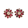 Pink Rhinestone and Pearl Flower Earrings by 1950s - Vintage Meet Modern Vintage Jewelry - Chicago, Illinois - #oldhollywoodglamour #vintagemeetmodern #designervintage #jewelrybox #antiquejewelry #vintagejewelry