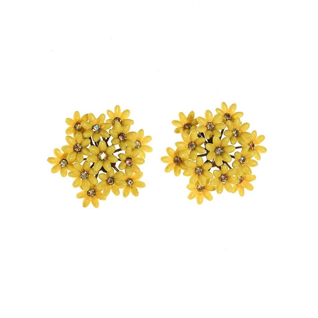 Huge Yellow Daisy Earrings by Coro by Coro - Vintage Meet Modern Vintage Jewelry - Chicago, Illinois - #oldhollywoodglamour #vintagemeetmodern #designervintage #jewelrybox #antiquejewelry #vintagejewelry