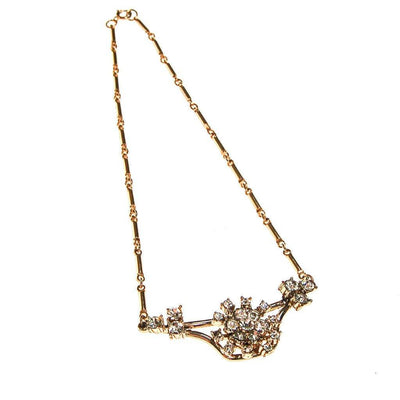 Vintage Rhinestone Pendant Necklace in Gold Tone by 1950s - Vintage Meet Modern Vintage Jewelry - Chicago, Illinois - #oldhollywoodglamour #vintagemeetmodern #designervintage #jewelrybox #antiquejewelry #vintagejewelry