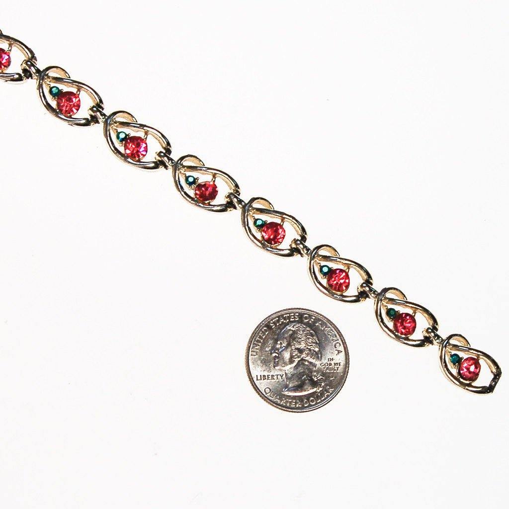 Coro Pink and Blue Rhinestone Bracelet by Coro - Vintage Meet Modern Vintage Jewelry - Chicago, Illinois - #oldhollywoodglamour #vintagemeetmodern #designervintage #jewelrybox #antiquejewelry #vintagejewelry