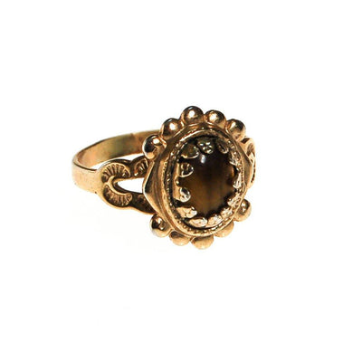 Vintage Tigers Eye Ring, Victorian Revival Setting by unsigned - Vintage Meet Modern Vintage Jewelry - Chicago, Illinois - #oldhollywoodglamour #vintagemeetmodern #designervintage #jewelrybox #antiquejewelry #vintagejewelry