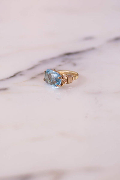 Faceted Blue Topaz Ring by Blue Topaz - Vintage Meet Modern Vintage Jewelry - Chicago, Illinois - #oldhollywoodglamour #vintagemeetmodern #designervintage #jewelrybox #antiquejewelry #vintagejewelry