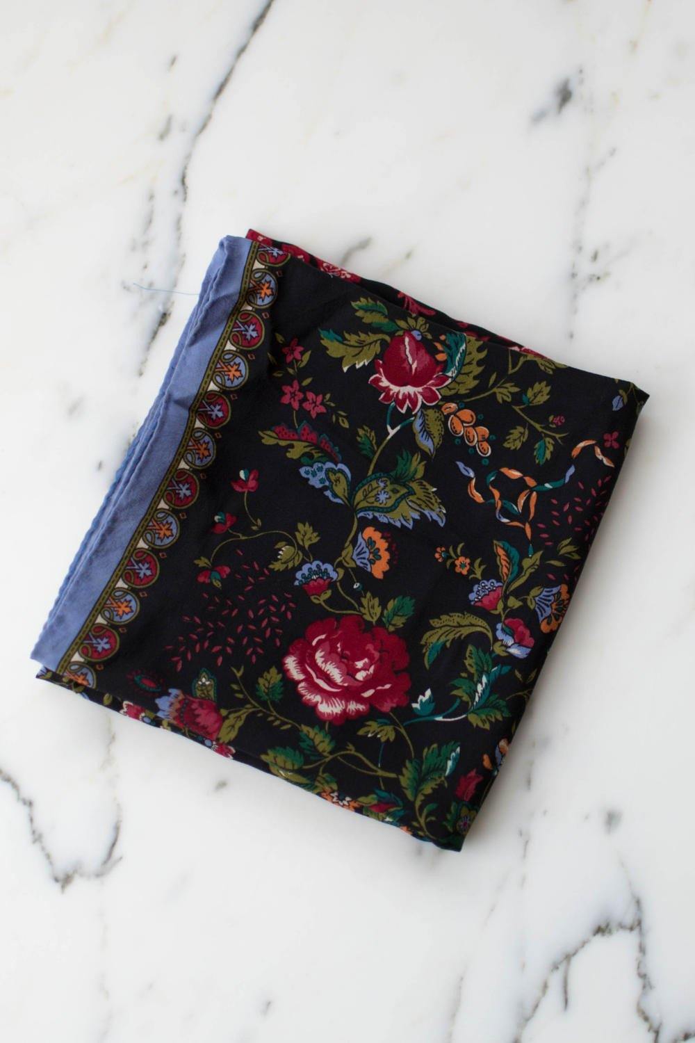 Laura Ashley Colorful Floral Silk Scarf
