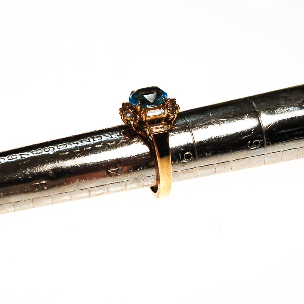 Blue Topaz and CZ Statement Ring by unsigned - Vintage Meet Modern Vintage Jewelry - Chicago, Illinois - #oldhollywoodglamour #vintagemeetmodern #designervintage #jewelrybox #antiquejewelry #vintagejewelry