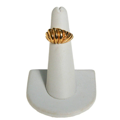 Gold Cable Style Dome Statement Ring by unsigned - Vintage Meet Modern Vintage Jewelry - Chicago, Illinois - #oldhollywoodglamour #vintagemeetmodern #designervintage #jewelrybox #antiquejewelry #vintagejewelry