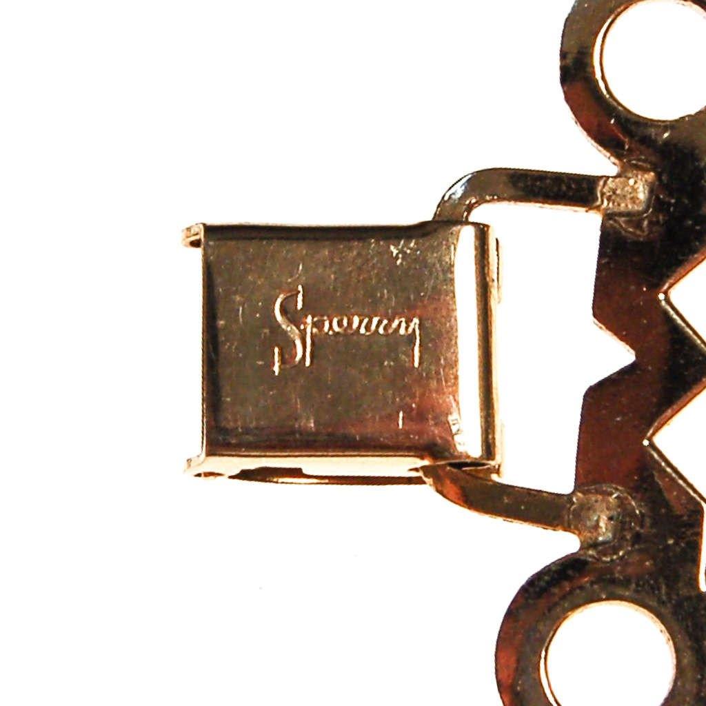 Gold Geometric Wide Link Panel Bracelet by Sperry by Sperry - Vintage Meet Modern Vintage Jewelry - Chicago, Illinois - #oldhollywoodglamour #vintagemeetmodern #designervintage #jewelrybox #antiquejewelry #vintagejewelry