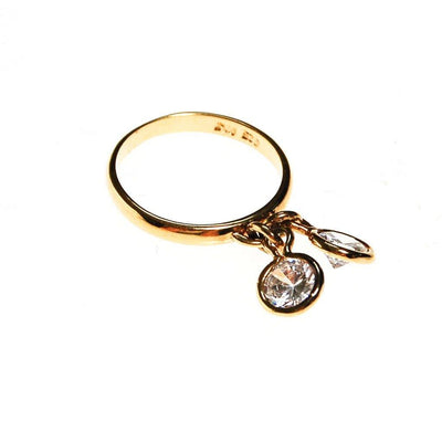 Dangling Crystal Charm Band Ring by 1980s - Vintage Meet Modern Vintage Jewelry - Chicago, Illinois - #oldhollywoodglamour #vintagemeetmodern #designervintage #jewelrybox #antiquejewelry #vintagejewelry