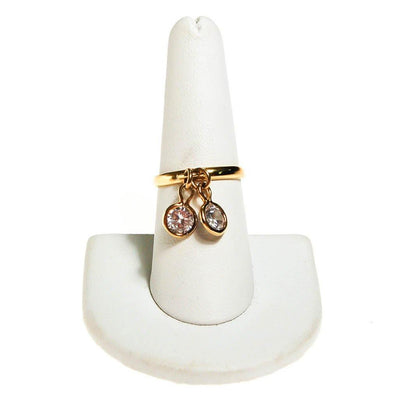 Dangling Crystal Charm Band Ring by 1980s - Vintage Meet Modern Vintage Jewelry - Chicago, Illinois - #oldhollywoodglamour #vintagemeetmodern #designervintage #jewelrybox #antiquejewelry #vintagejewelry