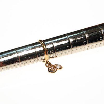 Dangling Crystal Charm Band Ring by 1980s - Vintage Meet Modern Vintage Jewelry - Chicago, Illinois - #oldhollywoodglamour #vintagemeetmodern #designervintage #jewelrybox #antiquejewelry #vintagejewelry