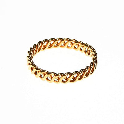 Gold Tone Braided Band Ring by Unsigned Beauty - Vintage Meet Modern Vintage Jewelry - Chicago, Illinois - #oldhollywoodglamour #vintagemeetmodern #designervintage #jewelrybox #antiquejewelry #vintagejewelry