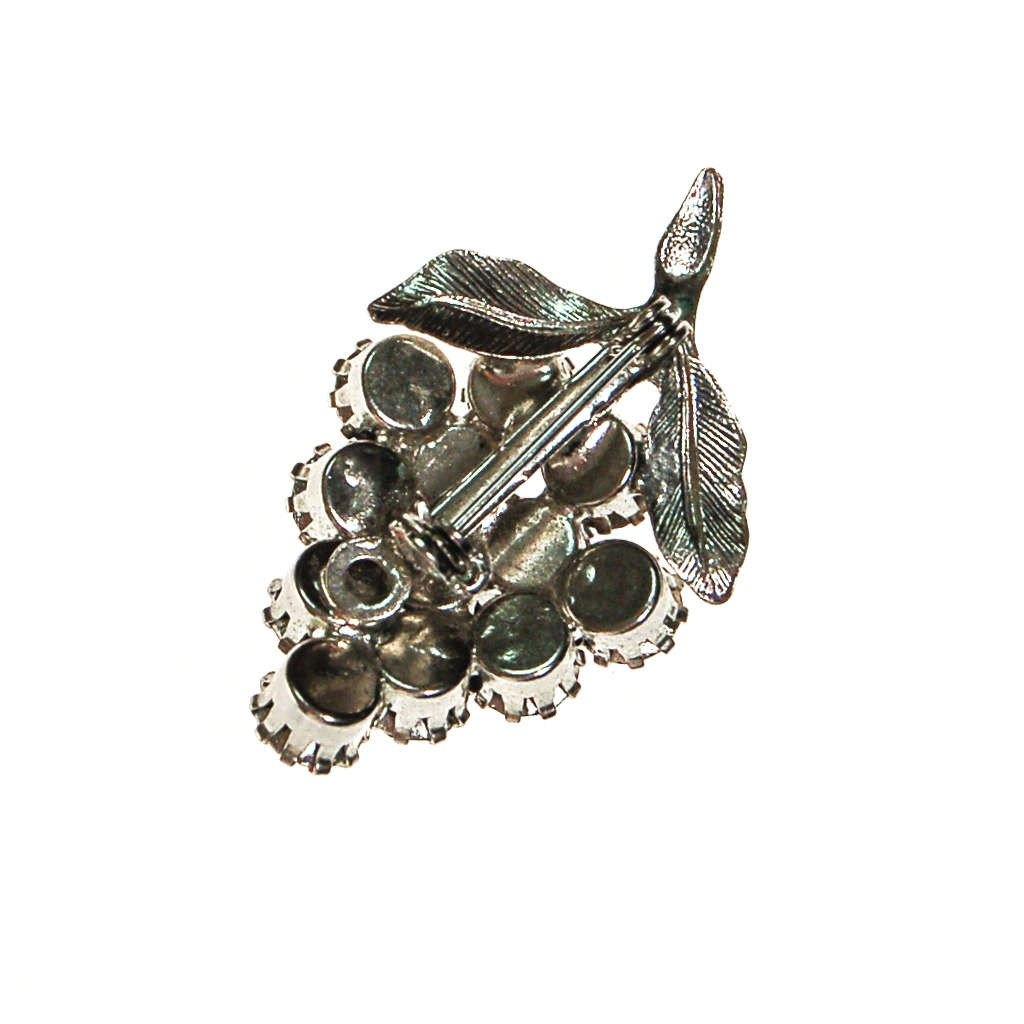 Sapphire Rhinestone Cluster of Grapes Brooch by Unsigned Beauty - Vintage Meet Modern Vintage Jewelry - Chicago, Illinois - #oldhollywoodglamour #vintagemeetmodern #designervintage #jewelrybox #antiquejewelry #vintagejewelry