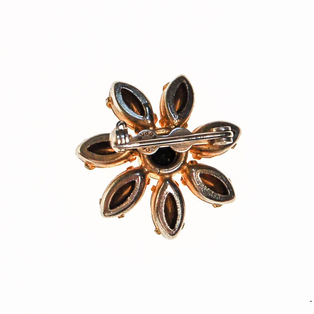 Yellow and Black Rhinestone Sunflower Scatter Pin by Unsigned Beauty - Vintage Meet Modern Vintage Jewelry - Chicago, Illinois - #oldhollywoodglamour #vintagemeetmodern #designervintage #jewelrybox #antiquejewelry #vintagejewelry