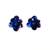 Aurora Borealis Blue Rhinestone Flower Earrings, Cluster, Clip On by Aurora Borealis - Vintage Meet Modern Vintage Jewelry - Chicago, Illinois - #oldhollywoodglamour #vintagemeetmodern #designervintage #jewelrybox #antiquejewelry #vintagejewelry