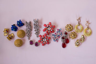 Aurora Borealis Blue Rhinestone Flower Earrings, Cluster, Clip On by Aurora Borealis - Vintage Meet Modern Vintage Jewelry - Chicago, Illinois - #oldhollywoodglamour #vintagemeetmodern #designervintage #jewelrybox #antiquejewelry #vintagejewelry