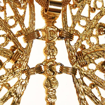 DEC Delizza and Elster Butterfly Pendant Necklace, Massive, Articulated, Gold Wings, Designer by DEC Delizza and Elster - Vintage Meet Modern Vintage Jewelry - Chicago, Illinois - #oldhollywoodglamour #vintagemeetmodern #designervintage #jewelrybox #antiquejewelry #vintagejewelry