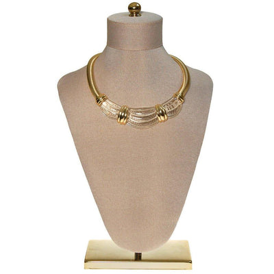 Rare Givenchy Couture Lucite and Gold Collar Necklace by Givenchy - Vintage Meet Modern Vintage Jewelry - Chicago, Illinois - #oldhollywoodglamour #vintagemeetmodern #designervintage #jewelrybox #antiquejewelry #vintagejewelry