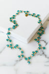 Crystal Bead Necklace, Aqua Bezel Set by unsigned - Vintage Meet Modern Vintage Jewelry - Chicago, Illinois - #oldhollywoodglamour #vintagemeetmodern #designervintage #jewelrybox #antiquejewelry #vintagejewelry