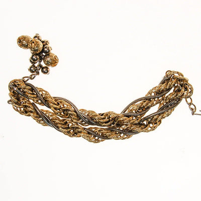 Thick Gold Chain Bracelet with Gold Beads that Dangle by unsigned - Vintage Meet Modern Vintage Jewelry - Chicago, Illinois - #oldhollywoodglamour #vintagemeetmodern #designervintage #jewelrybox #antiquejewelry #vintagejewelry