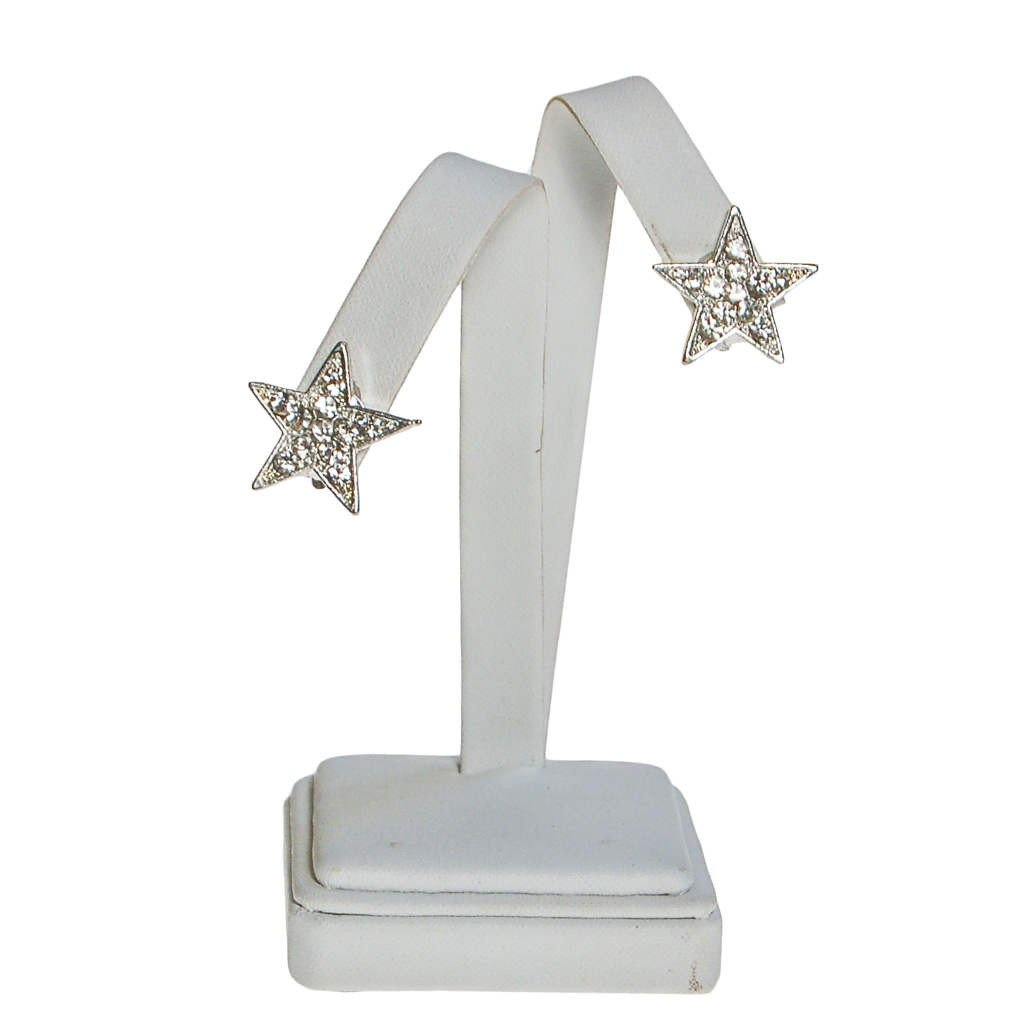 Rhinestone Star Clip On Earrings by Unsigned Beauties - Vintage Meet Modern Vintage Jewelry - Chicago, Illinois - #oldhollywoodglamour #vintagemeetmodern #designervintage #jewelrybox #antiquejewelry #vintagejewelry