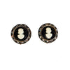 Black and White Cameo Earrings with Rhinestones by Cameo - Vintage Meet Modern Vintage Jewelry - Chicago, Illinois - #oldhollywoodglamour #vintagemeetmodern #designervintage #jewelrybox #antiquejewelry #vintagejewelry