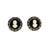 Black and White Cameo Earrings with Rhinestones